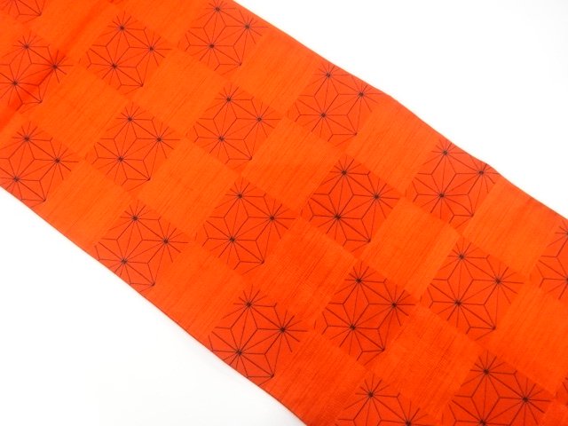 JAPANESE FUKURO OBI / CHIKUZEN HAKATA / WOVEN CHECKERED & ASANOHA